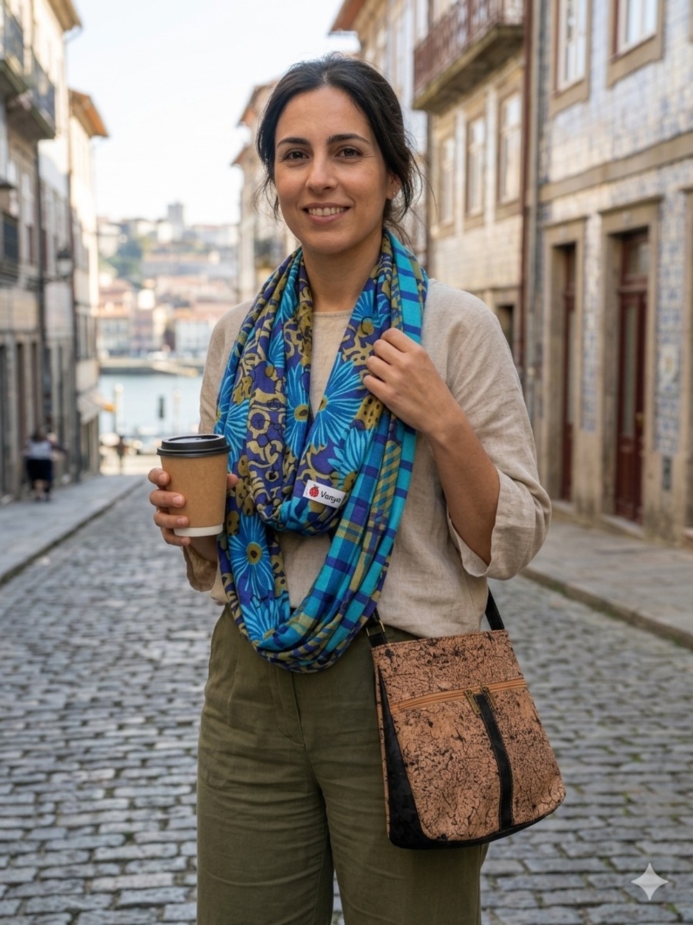 Vanya Mixed Print Infinity Scarf – Boho Floral & Plaid 100% Rayon Loop Wrap